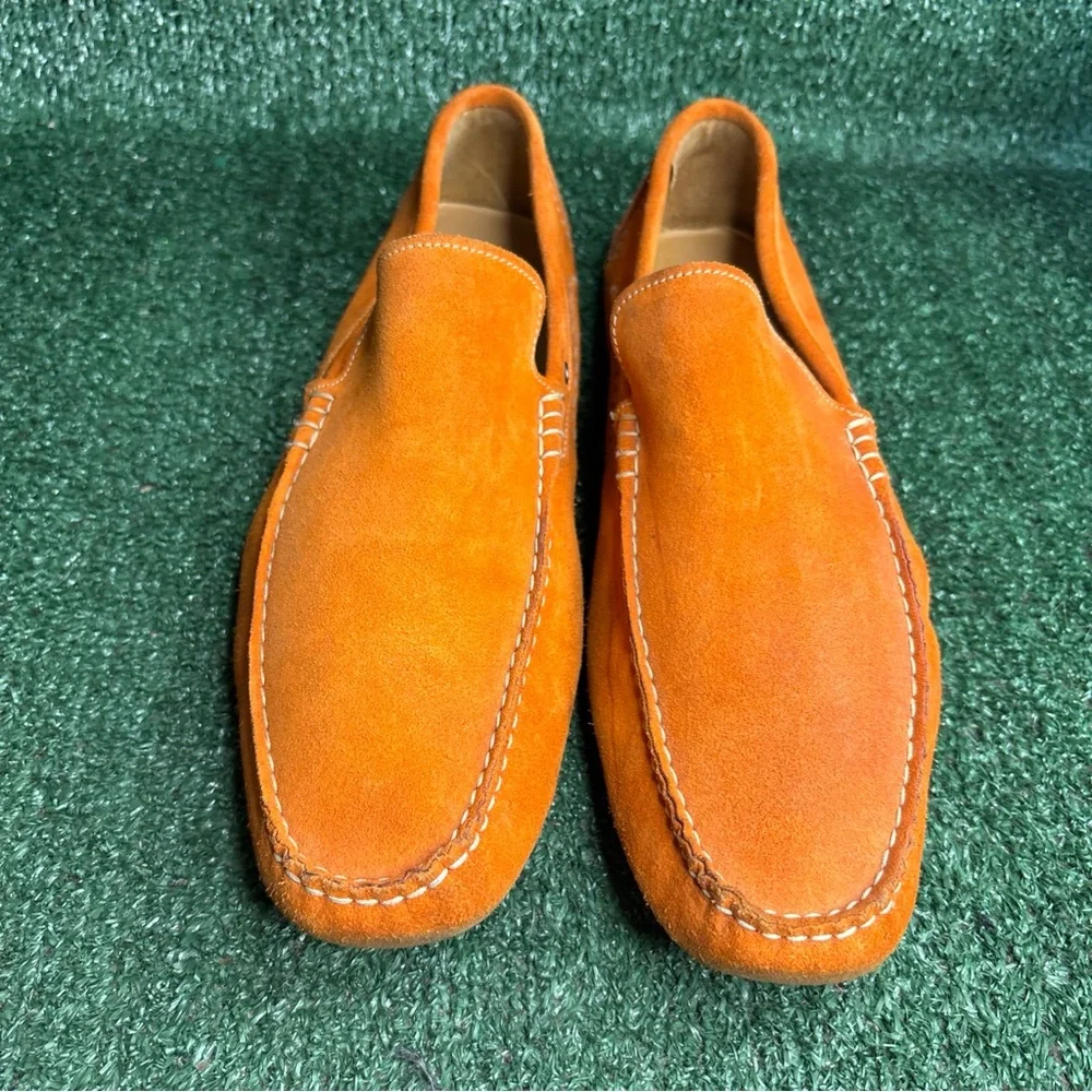 To Boot New York Driver Moc Loafer Size 12 Orange Suede Dress Shoes - Picture 2 of 12